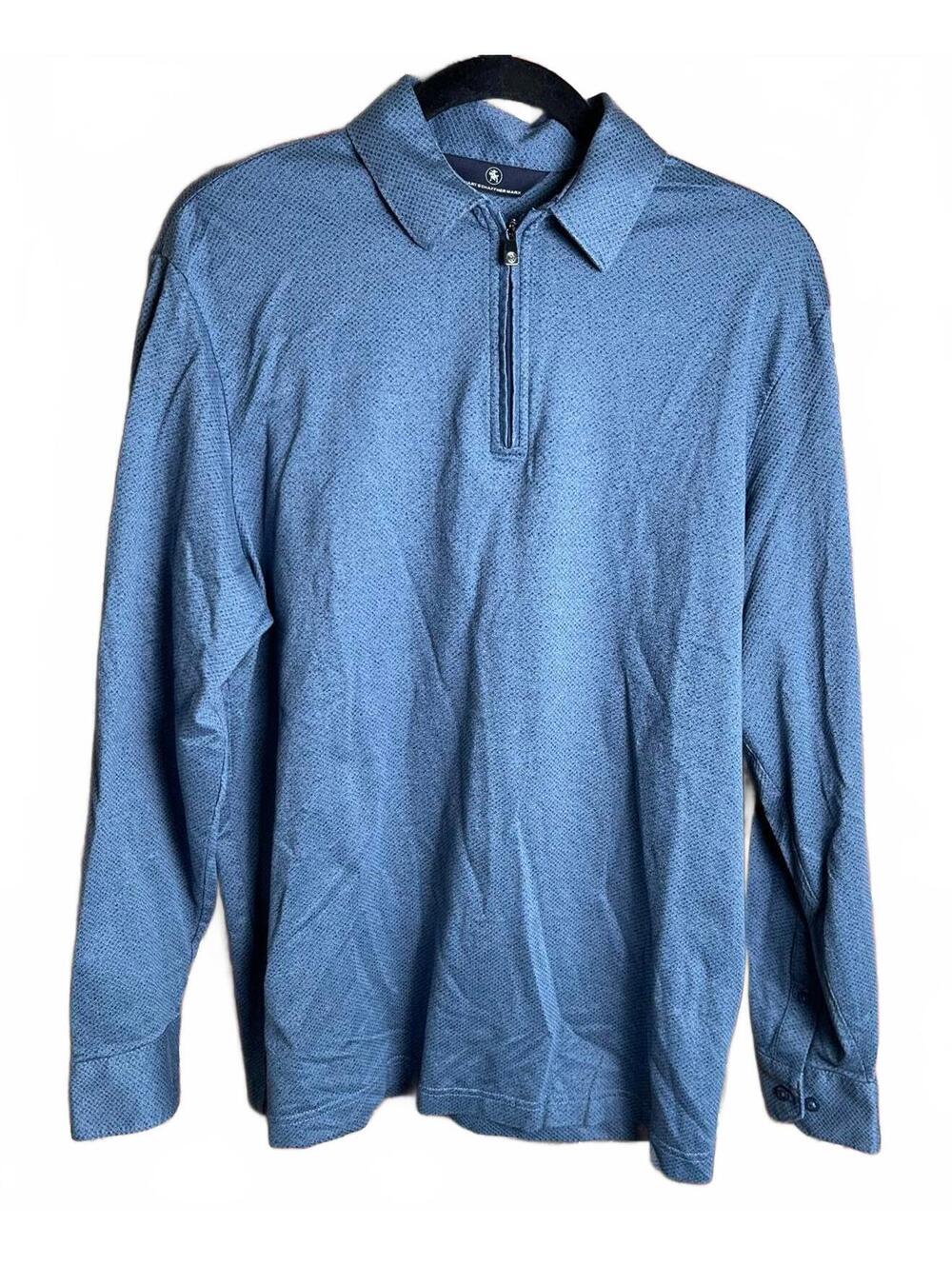 Hart Schaffner Marx Men's Long Sleeve Polo Shirt - Large, Blue